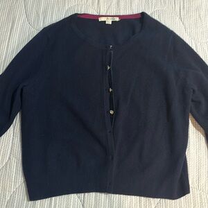 Boden Women’s Navy Cardigan 100% cashmere sweater no size listed probably S or M